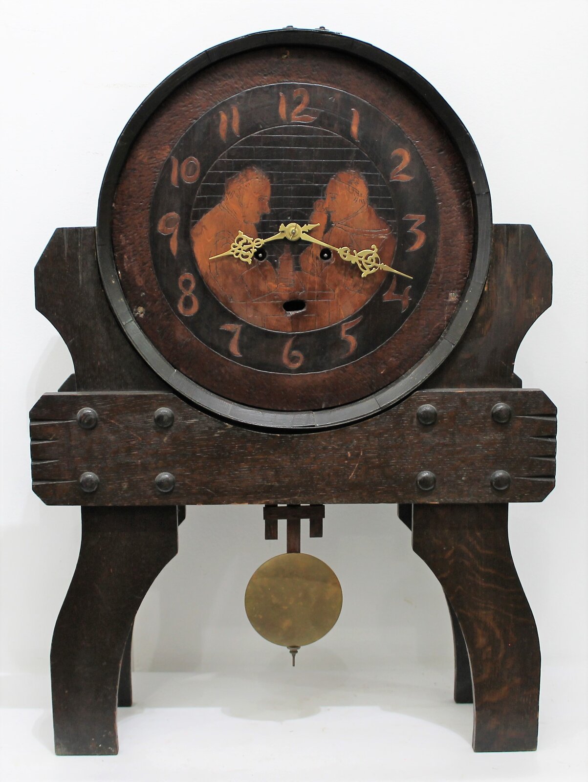 Barrel clock, ca. 1900. — Antique Clocks Price Guide