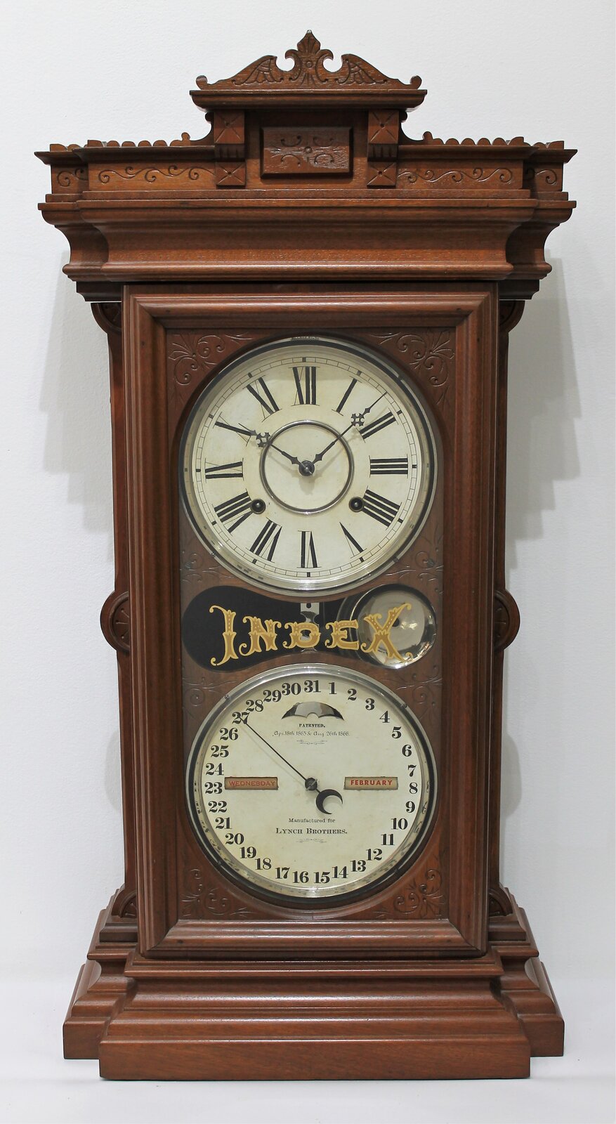 Ithaca Calendar Clock Co. “Large Index”, 1882-1898. — Antique Clocks Price Guide