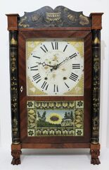 M. & E. Blakeslee 30-hour column & splat shelf clock, ca. 1832.