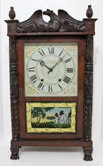 Atkins & Downs for George Mitchell, 30-hour carved column & splat shelf clock, 1831-1832.