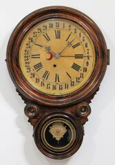 Lovell Manufacturing Co. “Meridian” calendar wall clock, ca. 1893.
