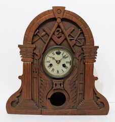 E.N. Welch Masonic shelf clock, ca. 1870.