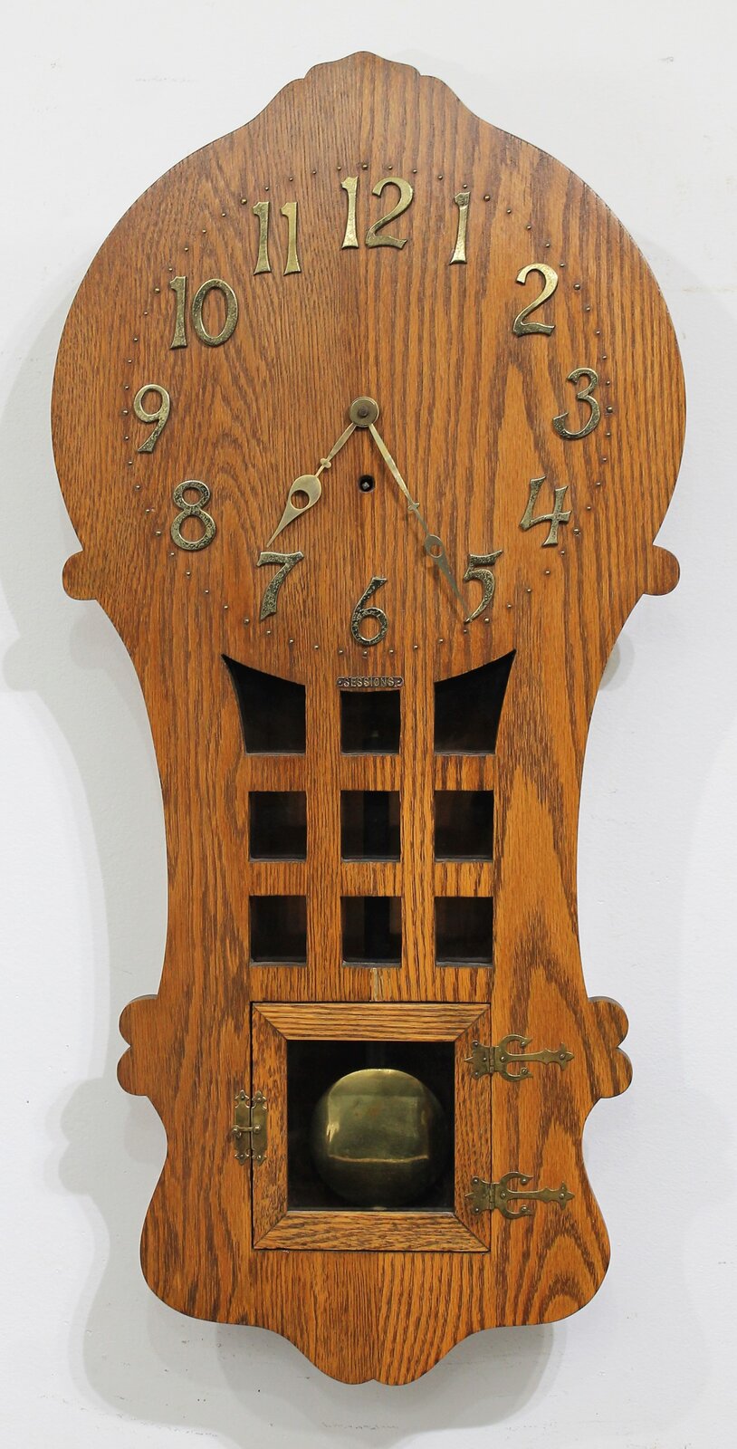 Sessions Clock Co. “Ramona” Mission-style wall clock, ca. 1908. — Antique Clocks Price Guide