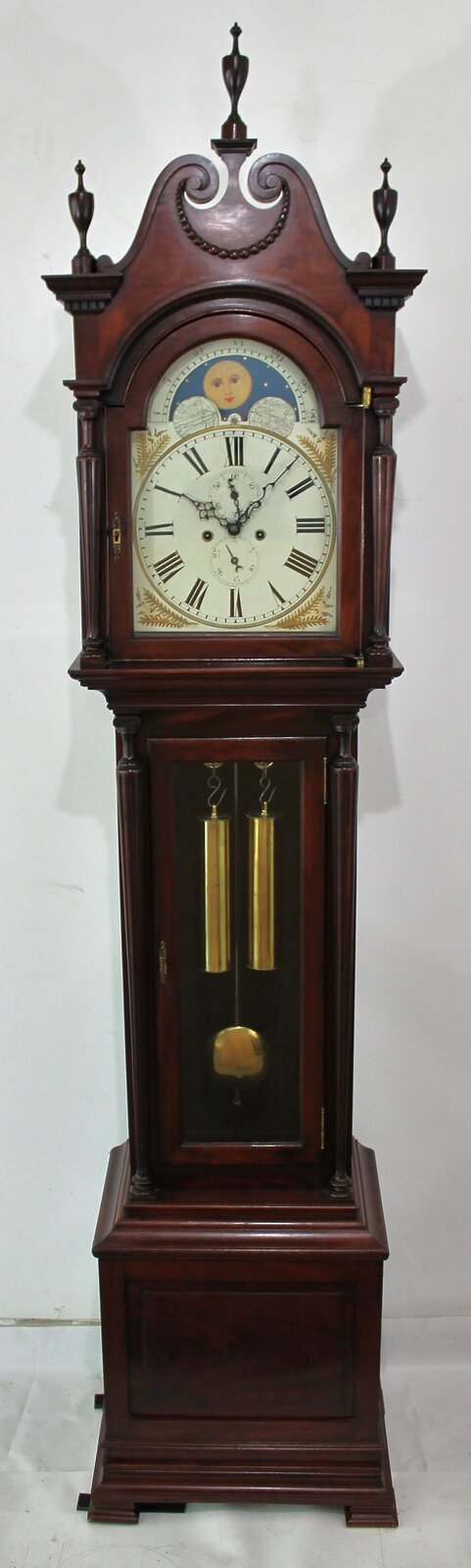 Mahogany tall-case hall clock, ca. 1900. — Antique Clocks Price Guide
