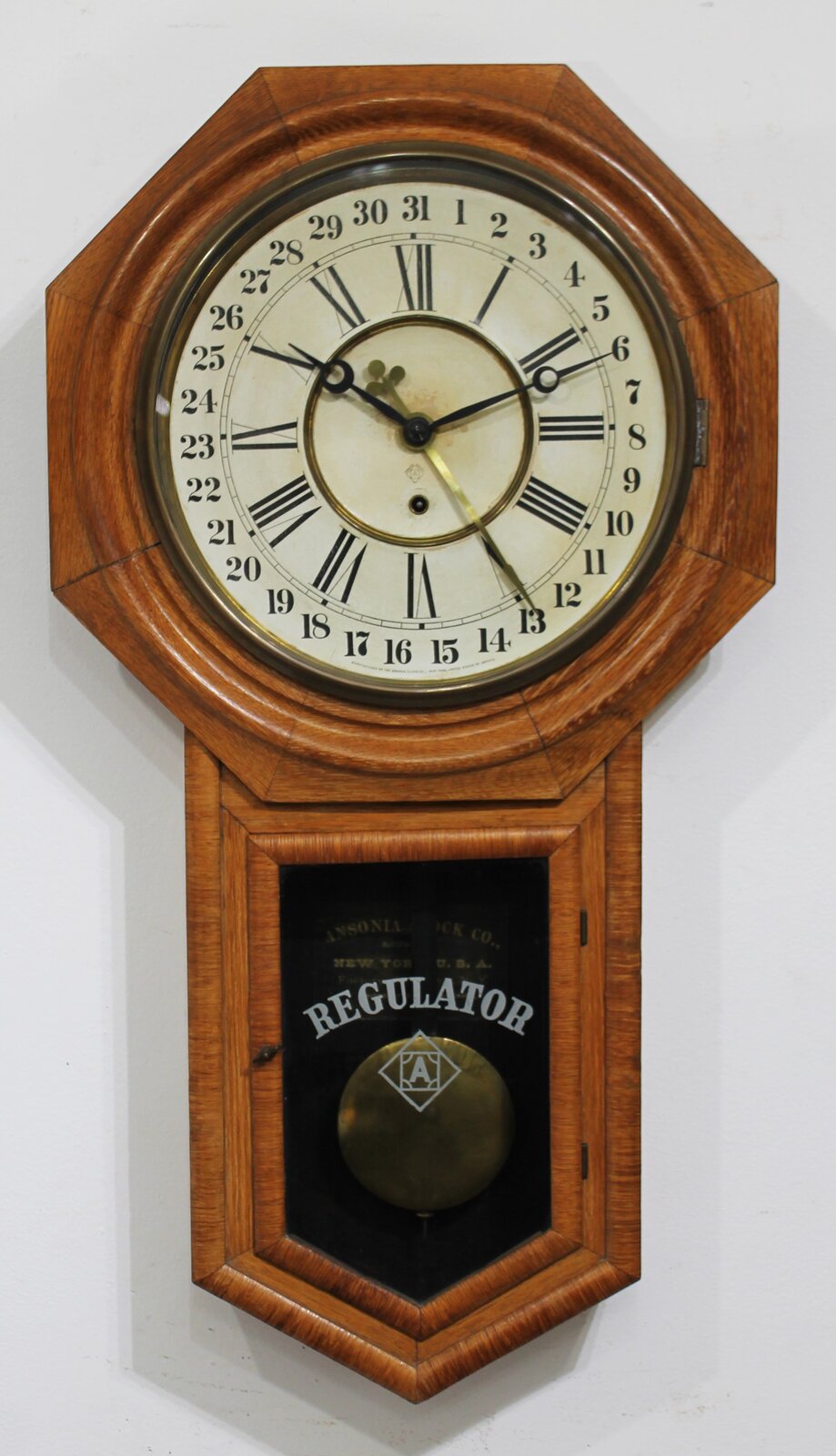 Ansonia Clock Co. “Regulator A Calendar”, ca. 1901. — Antique Clocks Price Guide