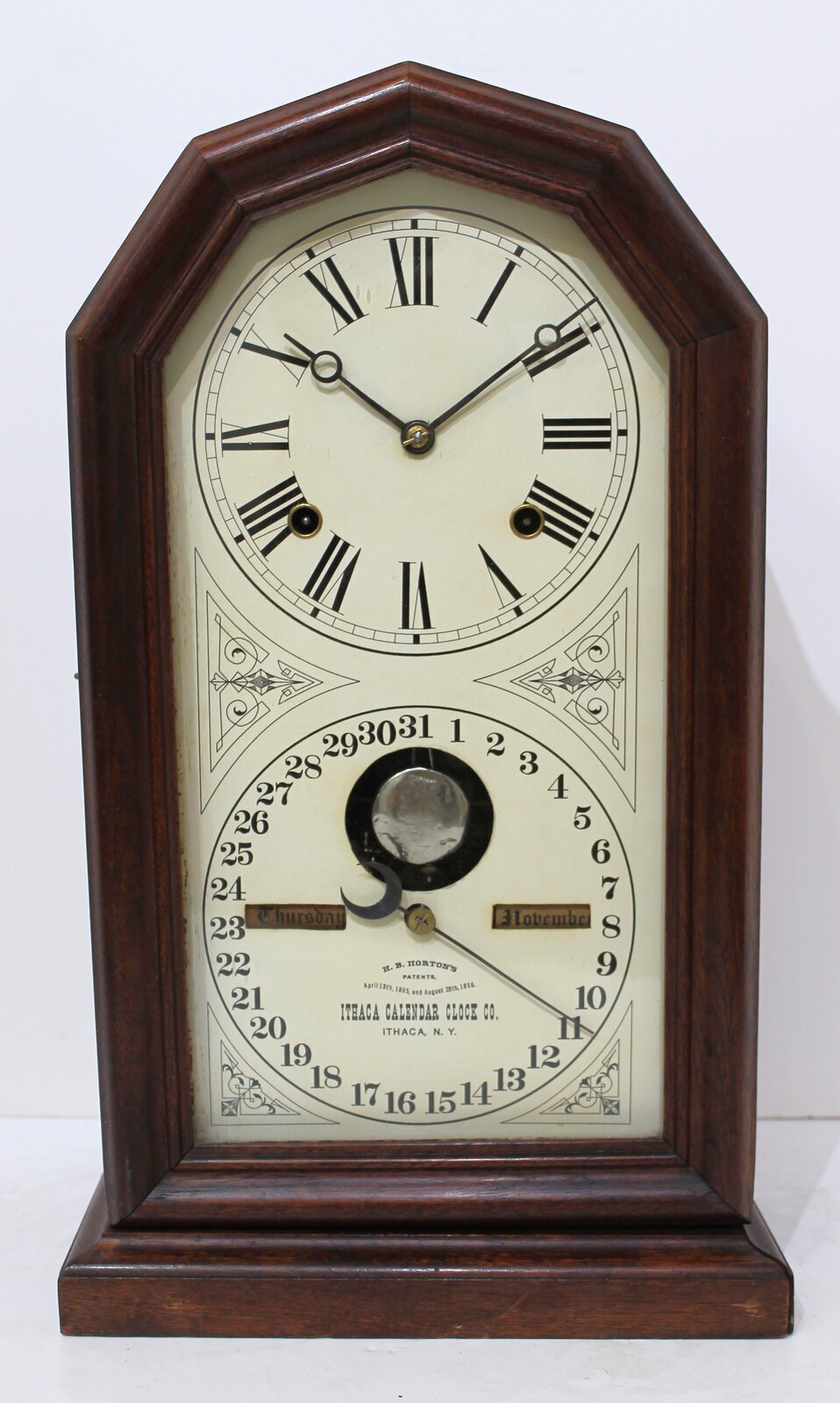 Ithaca Calendar Clock Co. “No. 11 Octagon Poni”, 1883-1890. — Antique Clocks Price Guide