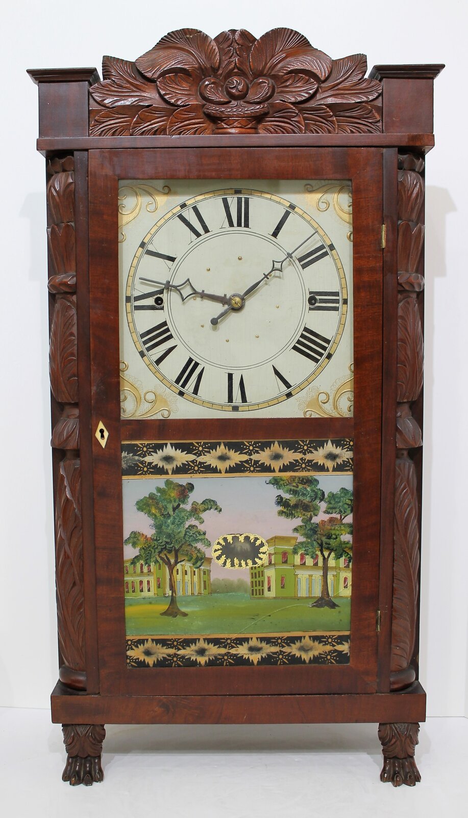 Rodney Brace carved column & splat, ca. 1830. — Antique Clocks Price Guide