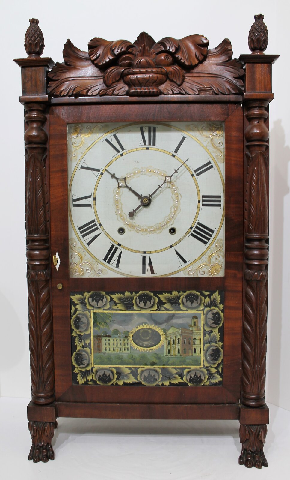 Jeromes’ & Darrow carved column & splat, 1828-1834. — Antique Clocks Price Guide