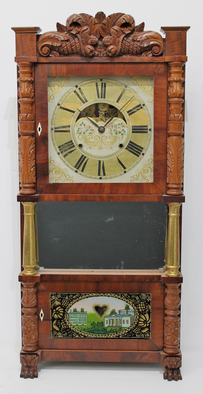 John Birge Patent Brass Eight Day Clock, 1830-1831. — Antique Clocks Price Guide