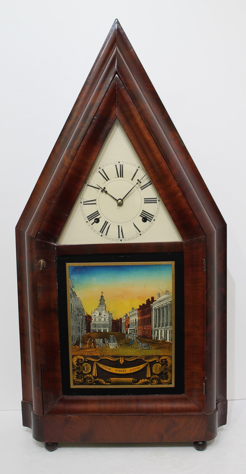 John Hunt oversize sharp gothic with wagon-spring movement,ca. 1850? — Antique Clocks Price Guide