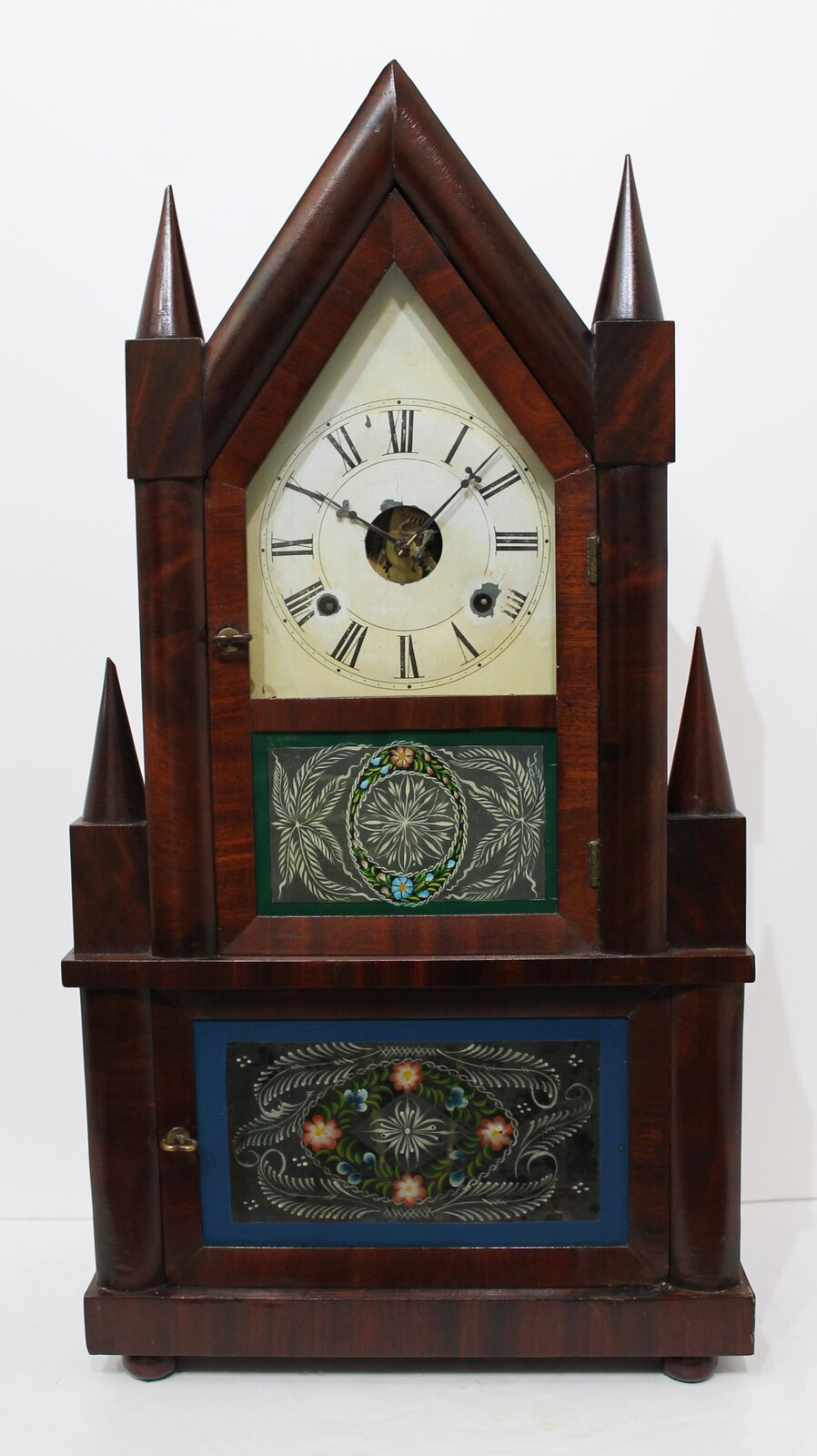 Birge & Fuller 30-hour double-steeple with wagon-spring movement, 1844-1848. — Antique Clocks Price Guide