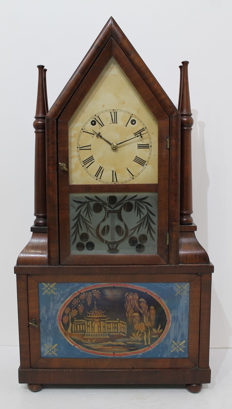 Joseph Ives 30-day double-steeple with wagon-spring movement, 1850-1856. — Antique Clocks Price Guide