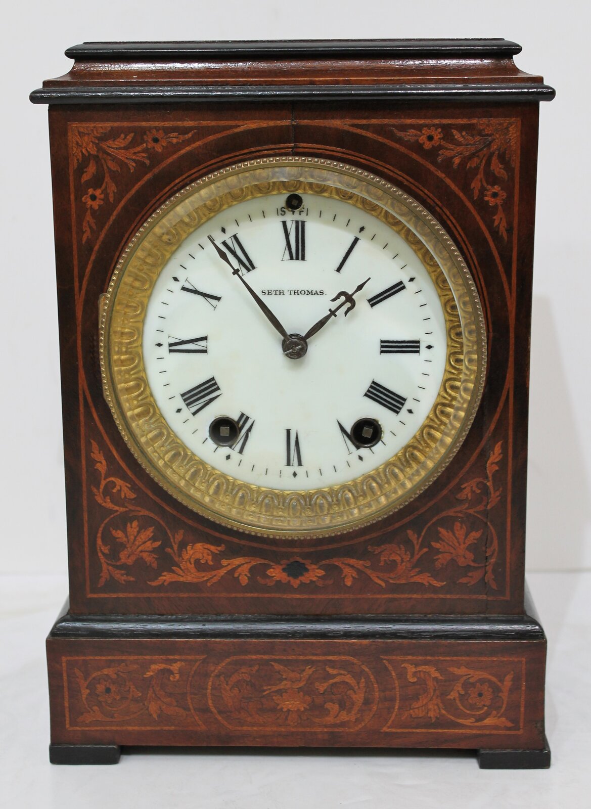 Seth Thomas inlaid cabinet clock, ca. 1890. — Antique Clocks Price Guide