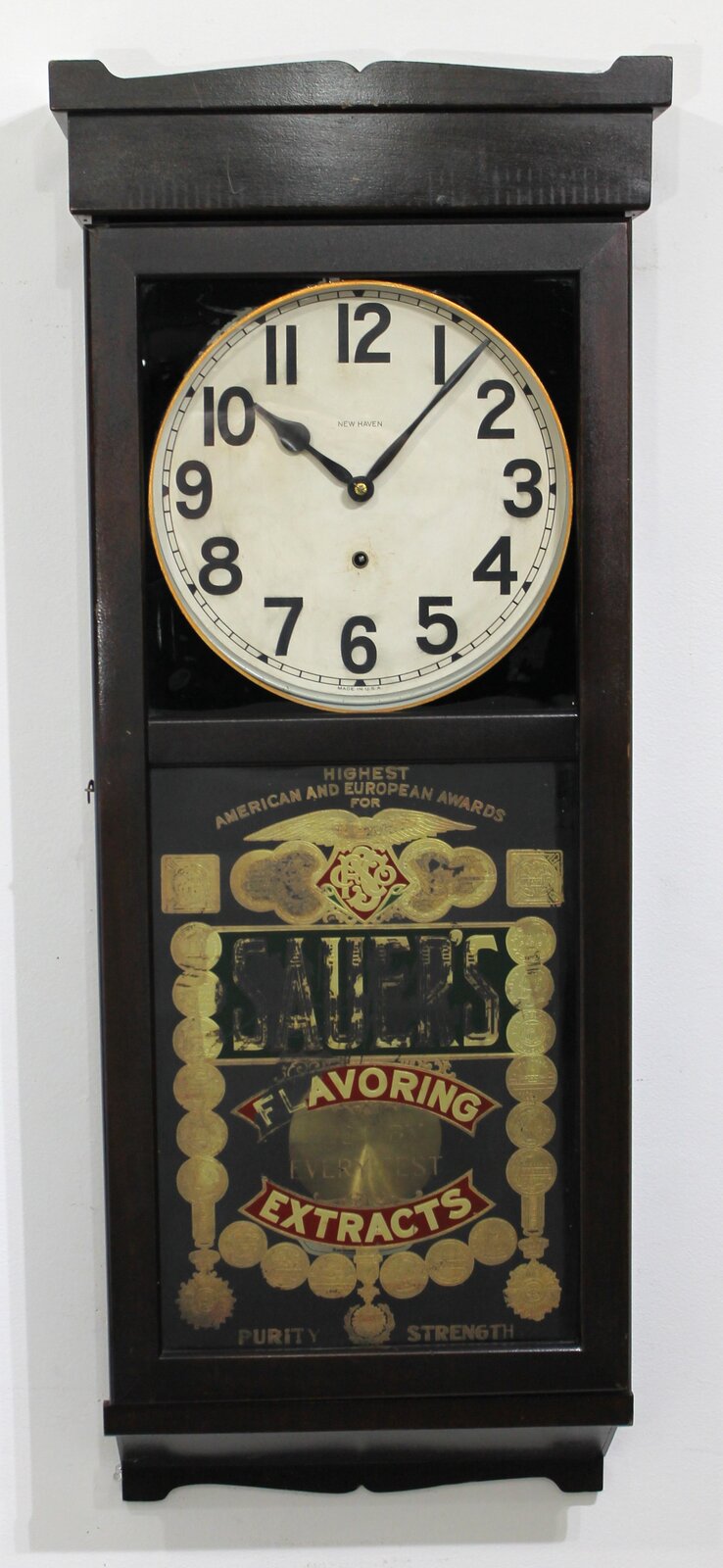New Haven Clock Co. “Sauer’s Advertiser”, ca. 1917. — Antique Clocks Price Guide