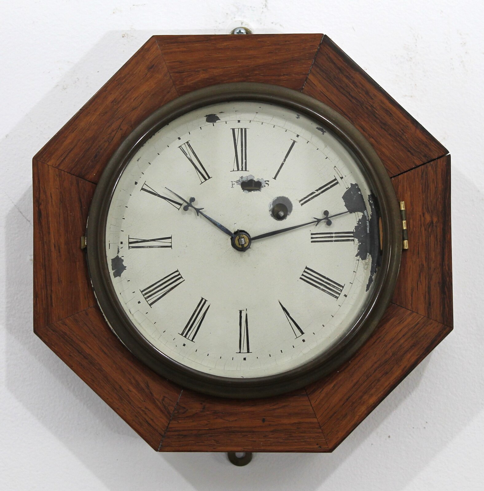 Terryville Manufacturing Co. octagon timepiece with torsion escapement, 1853-1860. — Antique Clocks Price Guide