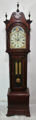 Mahogany tall-case hall clock, ca. 1900.
