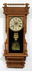 Wm. Gilbert Clock Co. “Sharon” calendar wall clock, ca. 1901.