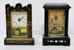 Yale Clock Co. “Comet” and metal case w/ MOP, 1879-1885.