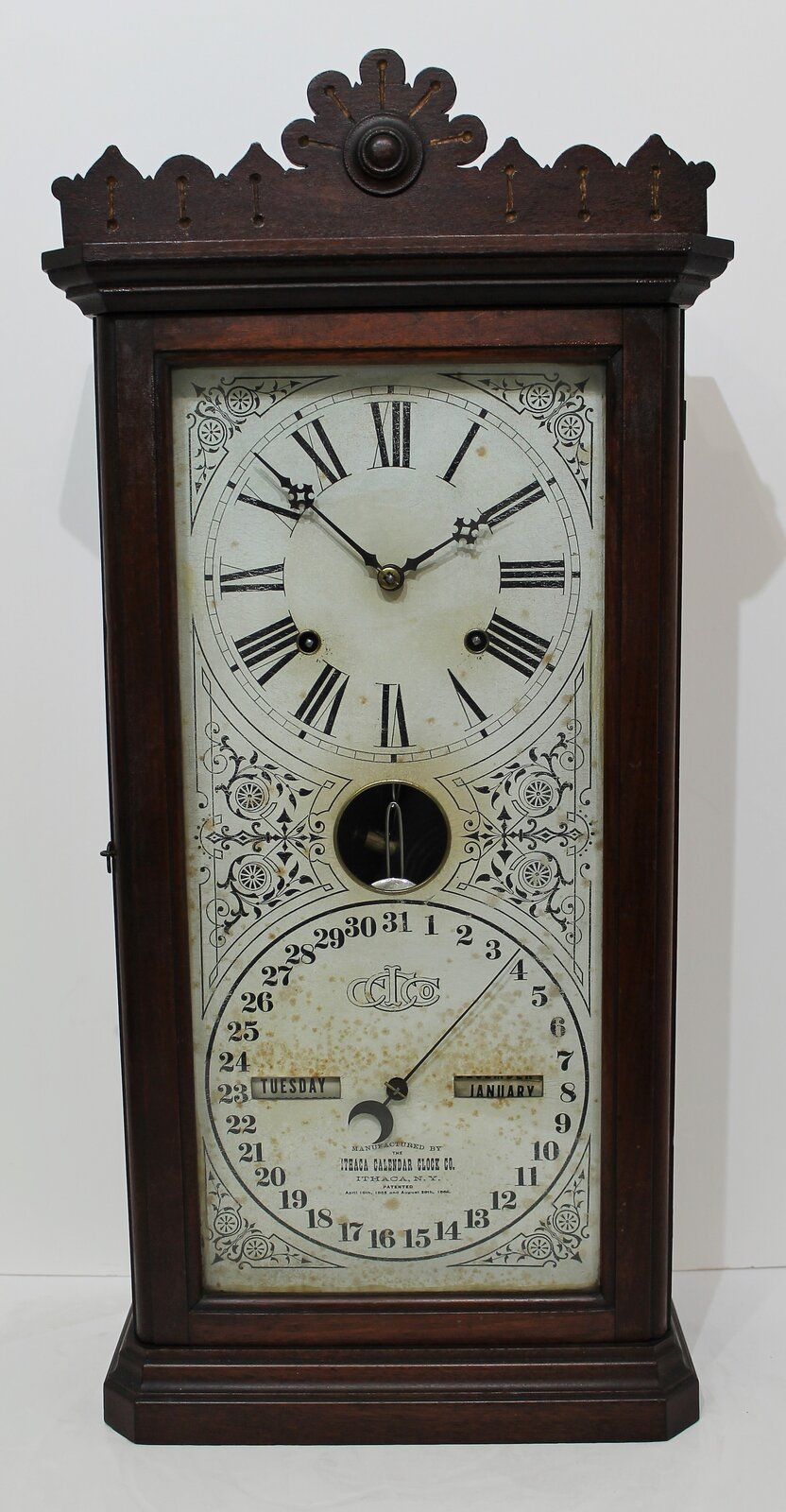 Ithaca Calendar Clock Co. “No. 14 Granger”, ca. 1885-1902. — Antique Clocks Price Guide