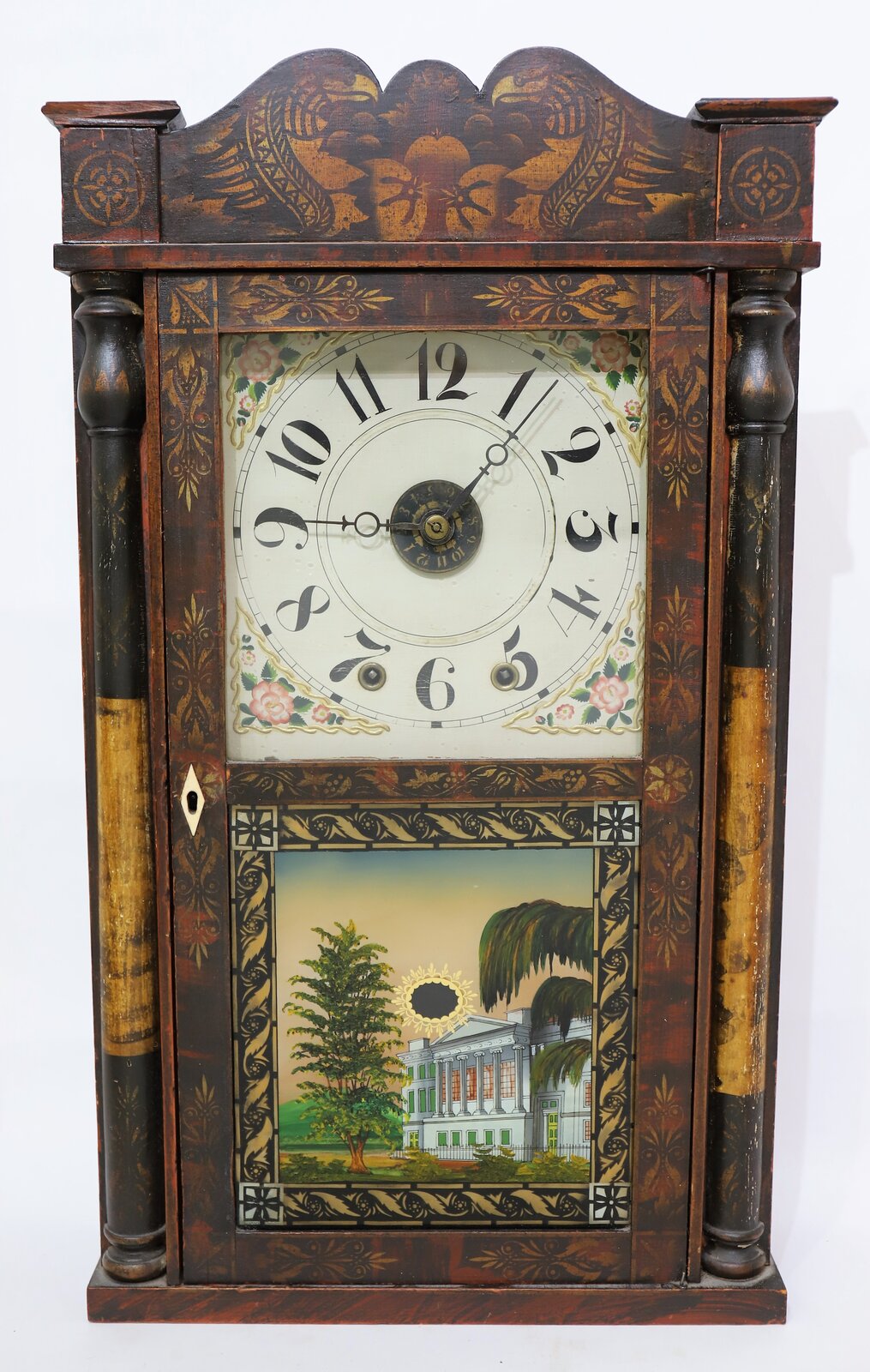 Hiram Welton timepiece with alarm, ca. 1841. — Antique Clocks Price Guide