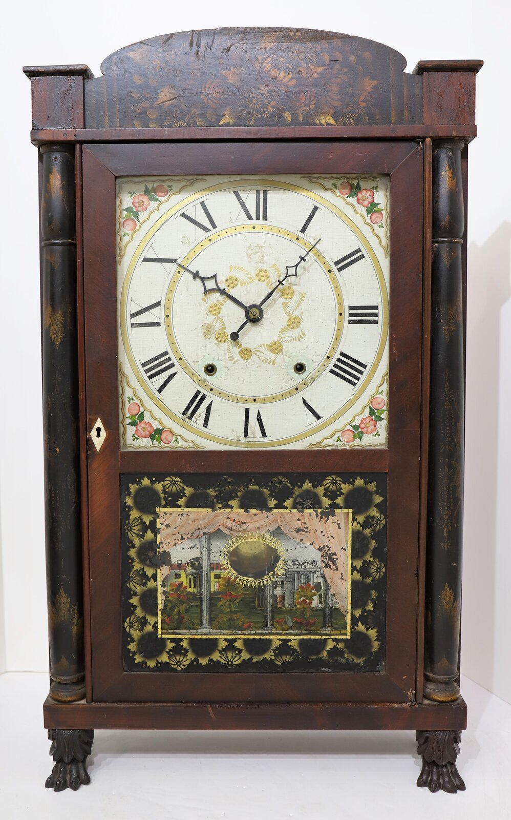 Seth Thomas 30-hour column & splat, ca. 1835. — Antique Clocks Price Guide
