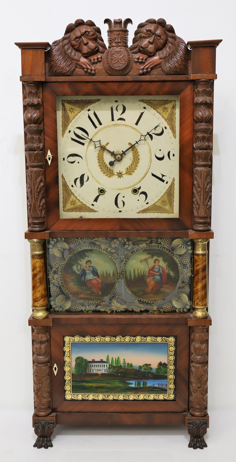 Moses Barrett 8-day wooden works shelf clock, ca. 1830. — Antique Clocks Price Guide