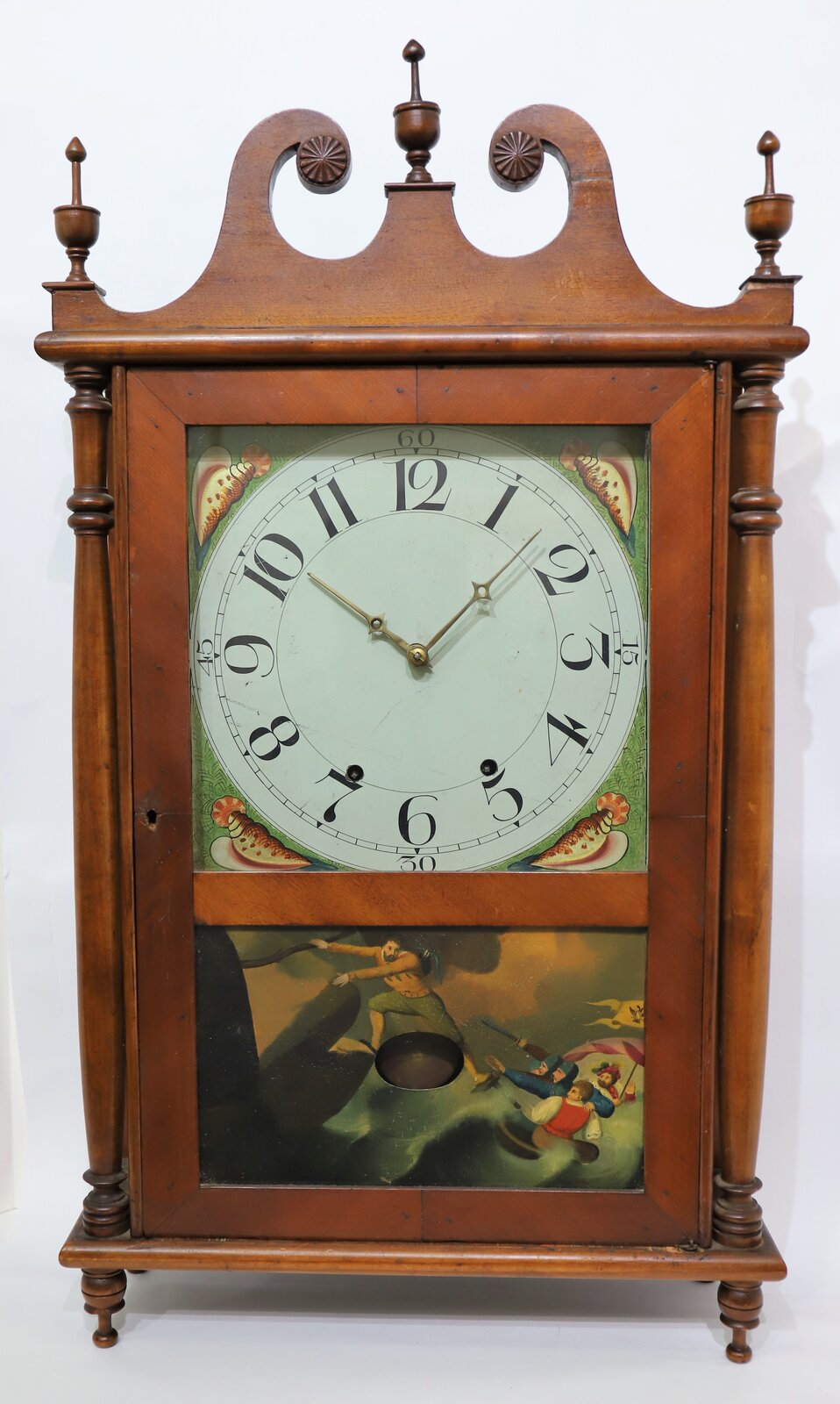 Pennsylvanian pillar & scroll with brass and wood movement, ca. 1830. — Antique Clocks Price Guide