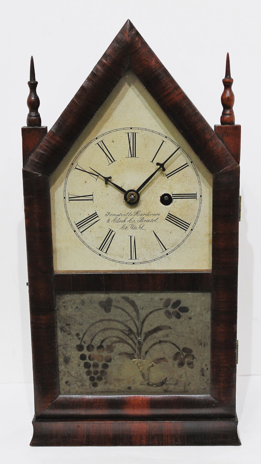 Forestville Hardware & Clock Co. “Thirty Hour Time-piece” sub-miniature steeple, 1853–1855. — Antique Clocks Price Guide