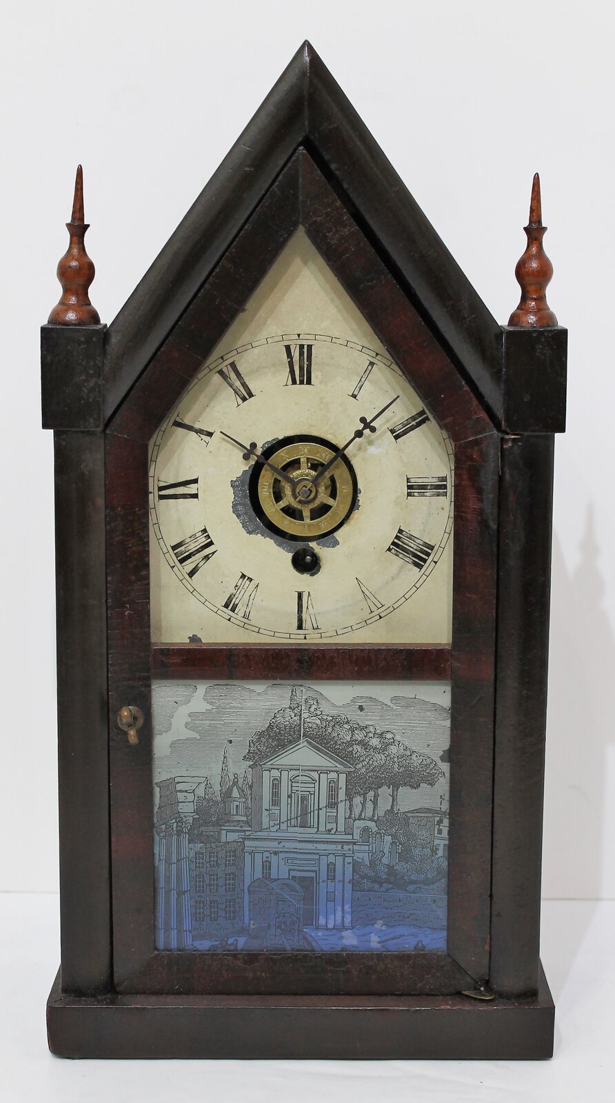 Wm. Gilbert Clock Co. miniature steeple, ca. 1860. — Antique Clocks Price Guide