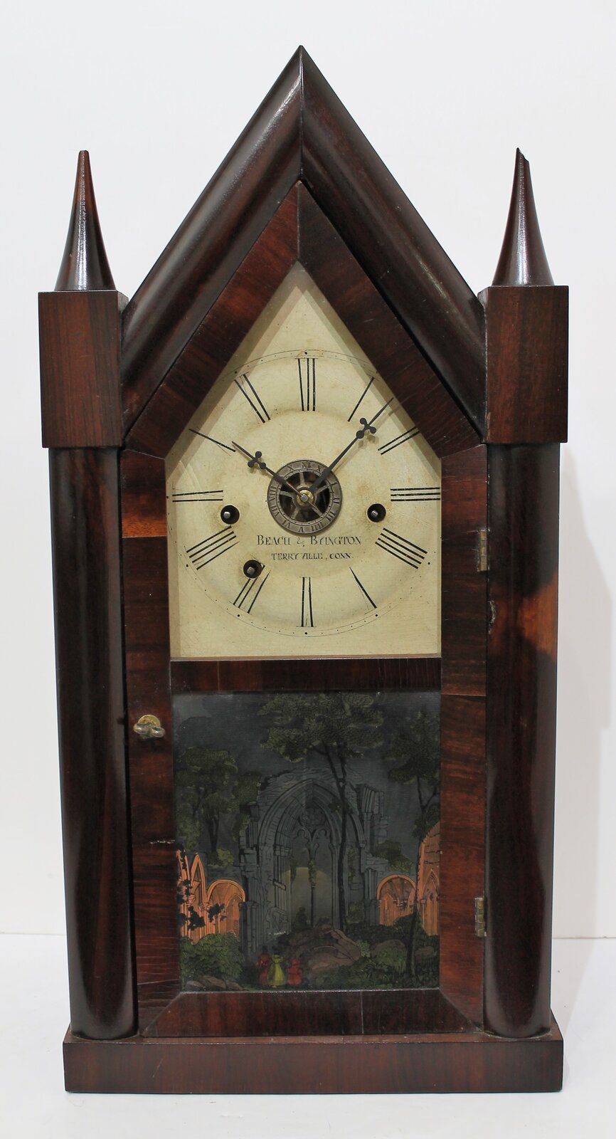 Beach & Byington thirty-hour triple fusee steeple, ca. 1840. — Antique Clocks Price Guide