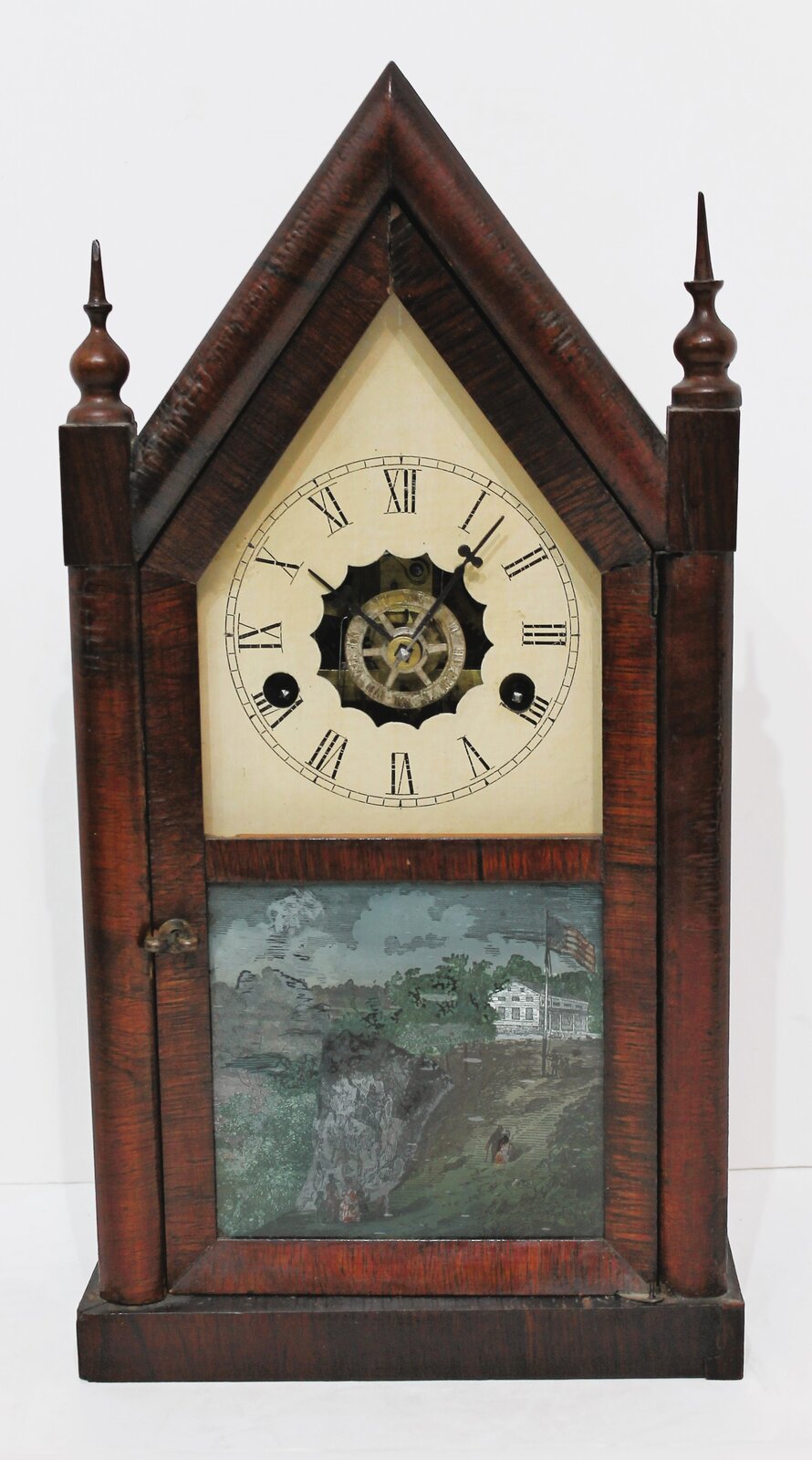 New Haven Clock Co. miniature steeple, ca. 1870. — Antique Clocks Price Guide