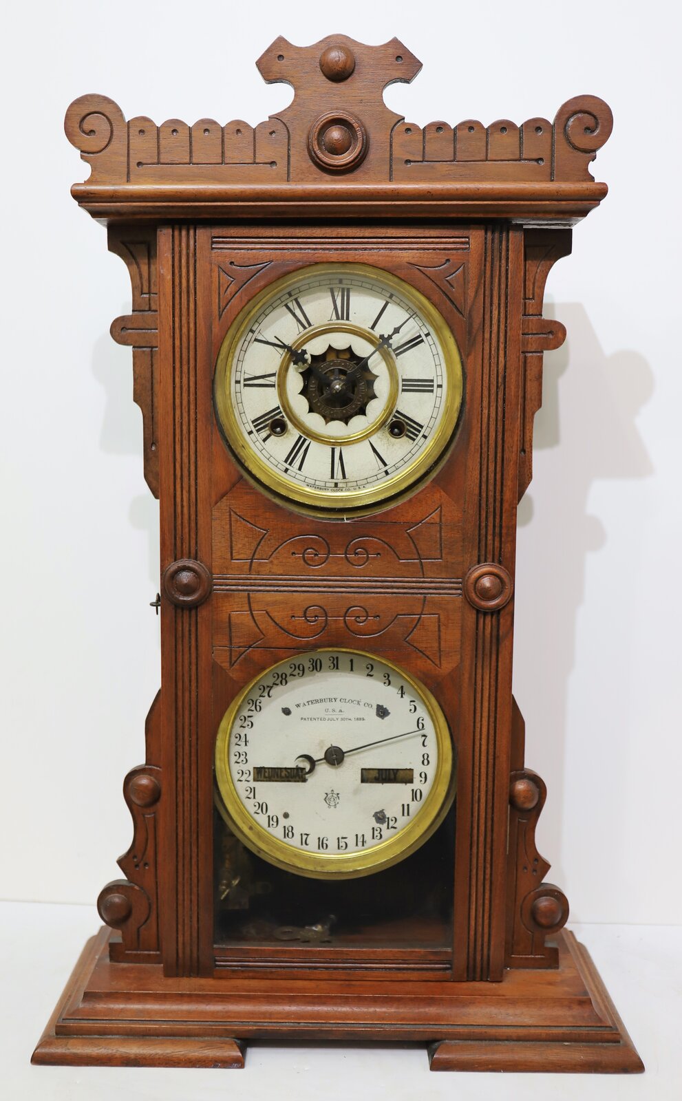 Waterbury Clock Co. “Calendar No. 44”, ca. 1891. — Antique Clocks Price Guide
