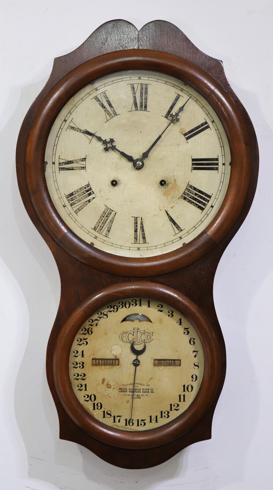 Ithaca Calendar Clock Co. “No. 4 Hanging Office”, 1869-1918. — Antique Clocks Price Guide