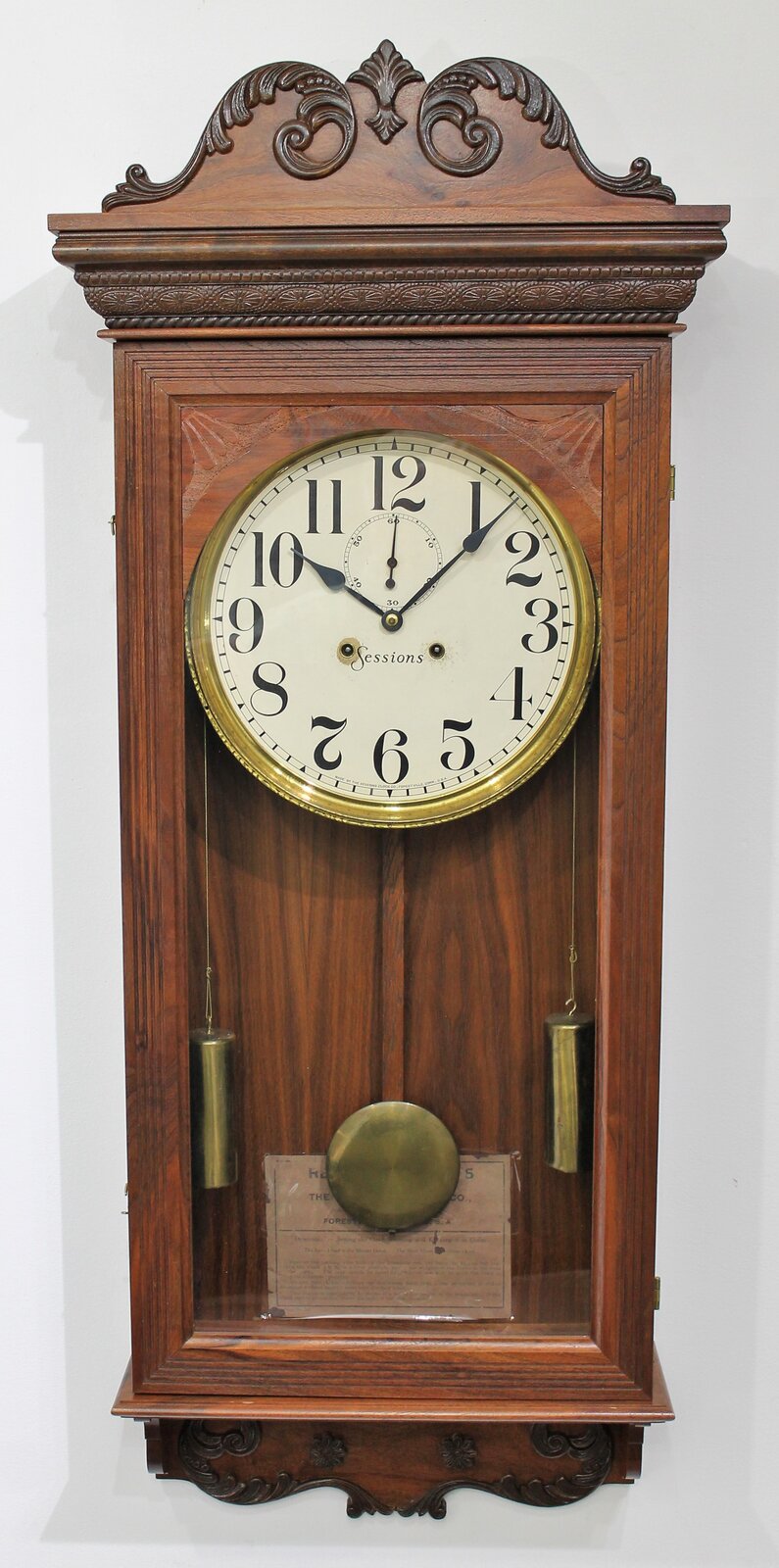Sessions Clock Co. “Regulator No. 5” REPRODUCTION, 2005. — Antique Clocks Price Guide