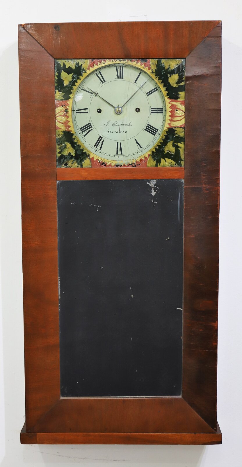 Joseph Chadwick New Hampshire mirror clock, ca. 1825. — Antique Clocks Price Guide