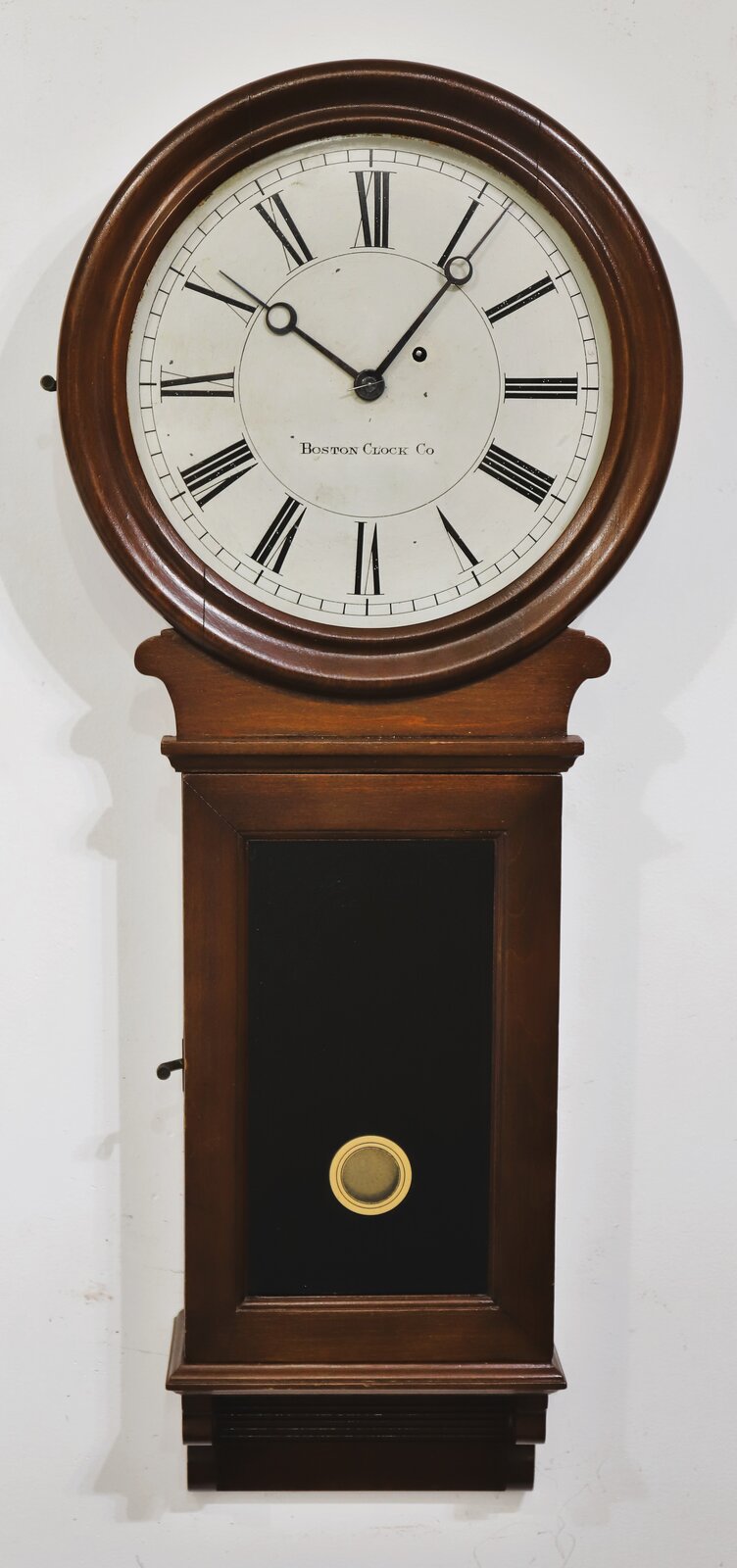 Boston Clock Co. wall regulator, 1884-1894. — Antique Clocks Price Guide