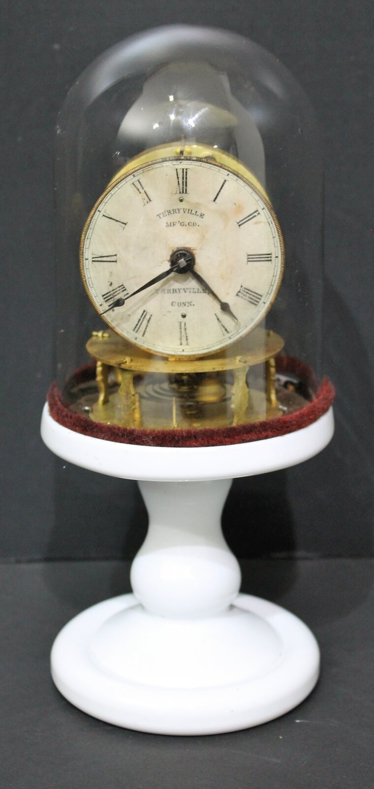 Terryville Manufacturing Co. candlestick clock, 1853–1860. — Antique Clocks Price Guide