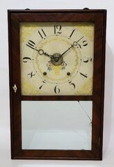 Eli Terry & Sons box clock with torsion-spring alarm, ca. 1826.