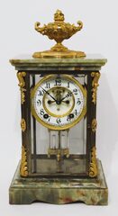Ansonia Clock Co. “Cosmo” green onyx crystal regulator, ca. 1914.