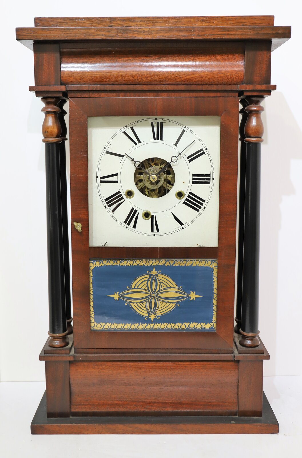 Wm. S. Johnson four-post column & cornice with alarm, 1841-1848. — Antique Clocks Price Guide