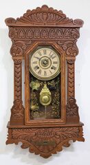 New Haven Clock Co. pressed wood hanging clock, ca. 1915.