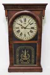 Ansonia Brass & Copper Co. shelf calendar clock, 1870-1877.
