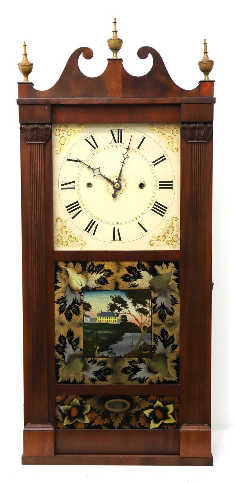 George Mitchell reeded pillar & scroll, ca. 1825. — Antique Clocks Price Guide