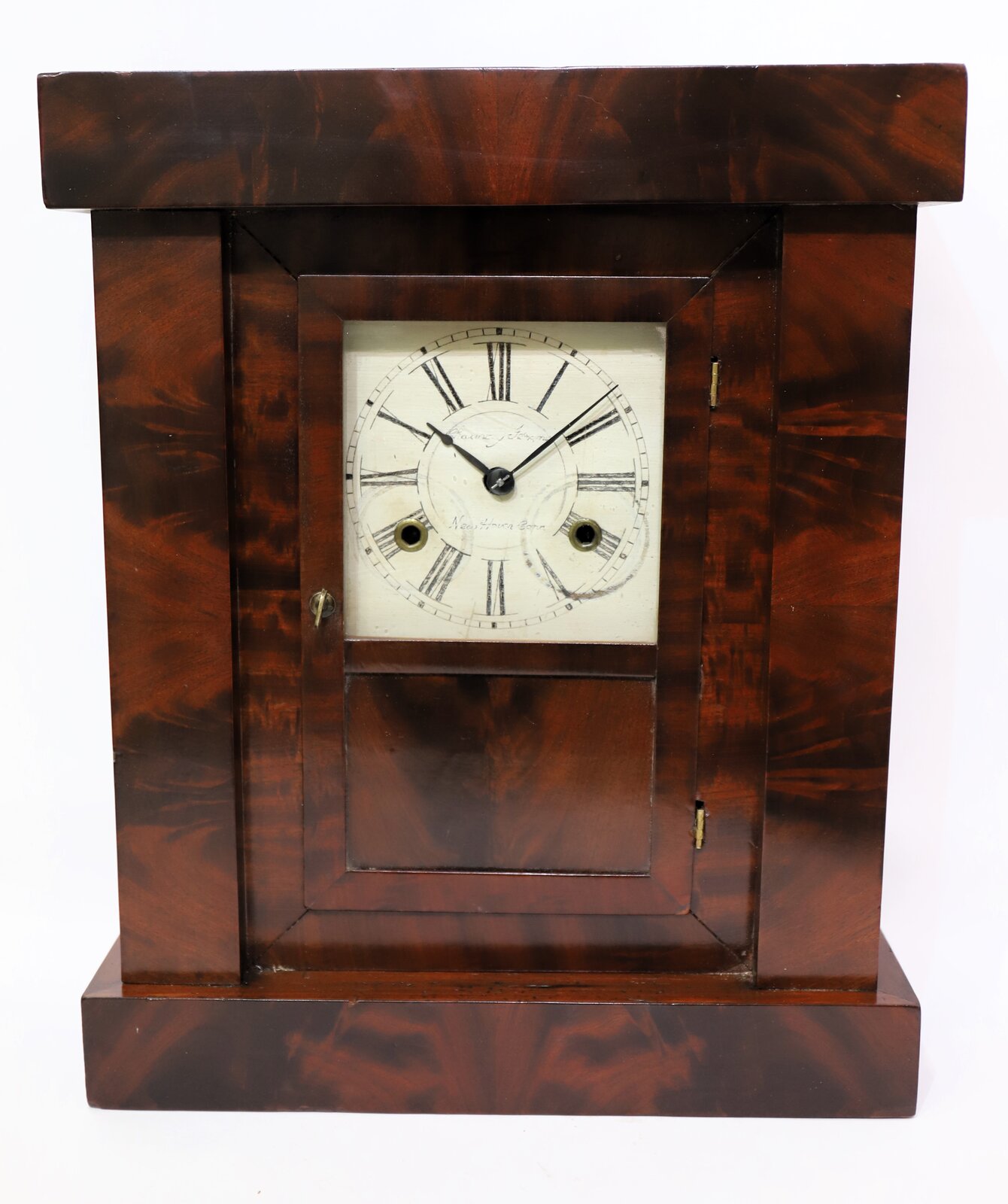 Chauncey Jerome miniature flat-front empire, ca. 1850. — Antique Clocks Price Guide