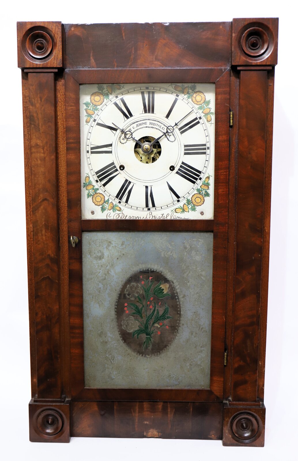 Chauncey Jerome flat-column shelf clock, ca. 1840. — Antique Clocks Price Guide