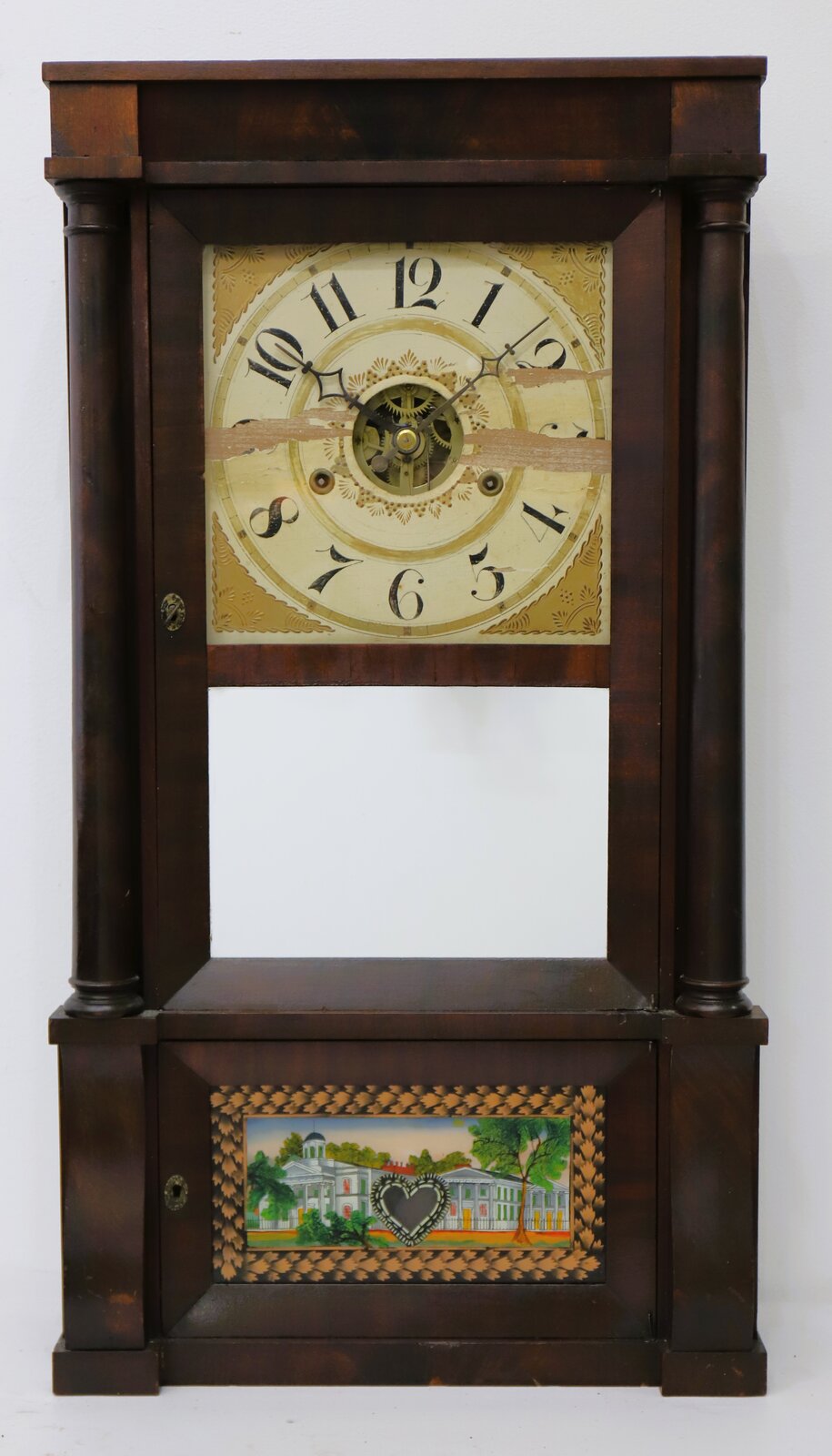 Silas B. Terry column & cornice 8-day shelf clock, ca. 1835. — Antique Clocks Price Guide