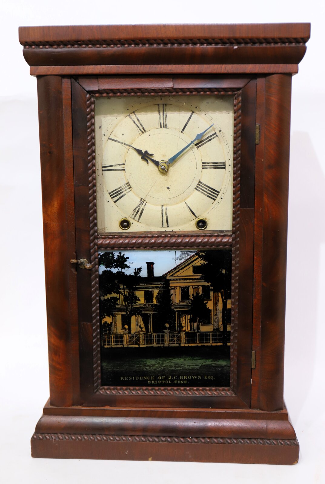 Forestville Mfg. Co. ripple-trim shelf clock, 1842-1849. — Antique Clocks Price Guide