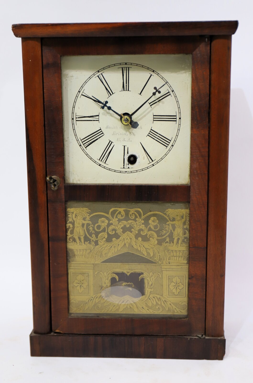 Smith & Goodrich miniature 8-day box clock, 1847-1852. — Antique Clocks Price Guide