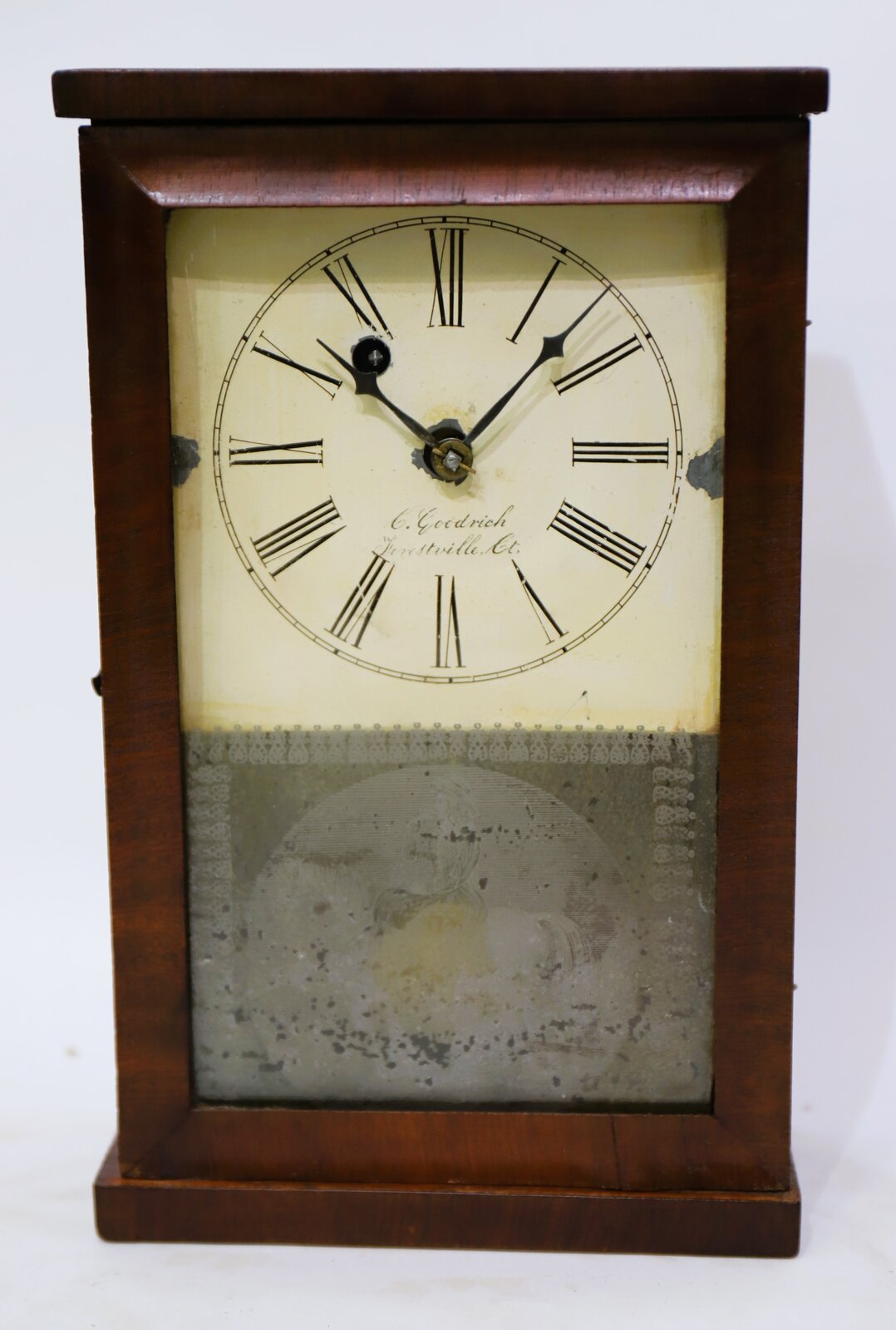 Chauncey Goodrich miniature box clock, ca. 1853. — Antique Clocks Price Guide