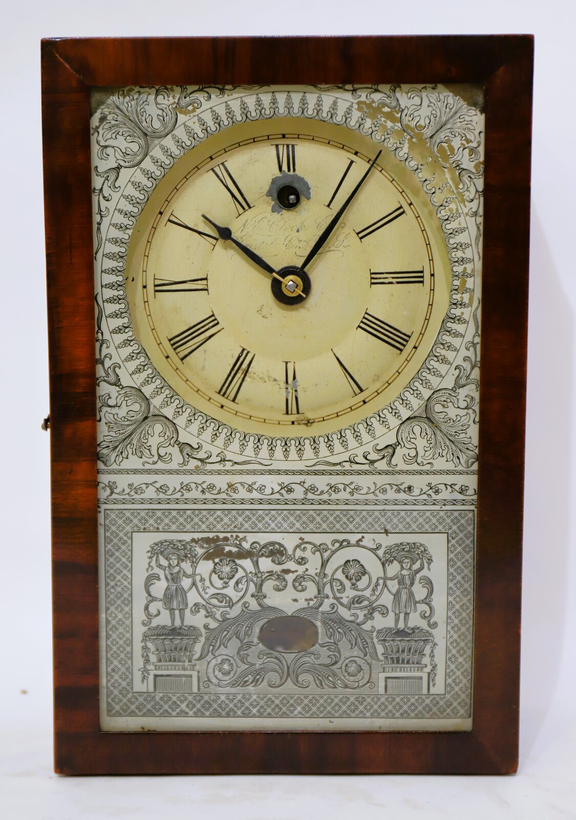 New England Clock Co. cigar box clock, ca. 1851. — Antique Clocks Price Guide